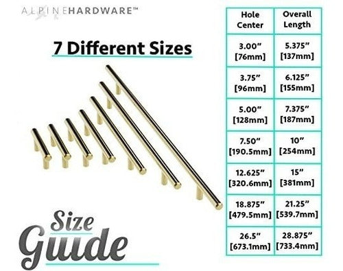 10 Tiradores De Estilo Europeo Macizo 155mm - Dorados 1