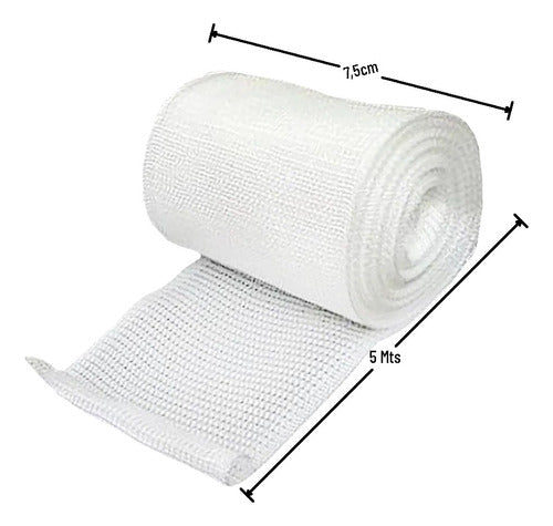 Atadura Rayon Bandagem 7,5cm X 5 Metros Kit 5 Unidades 2