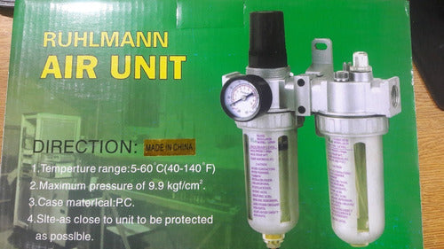 Ruhlmann Air Filter Water Trap Pressure Gauge 1/2 Lubricator 2