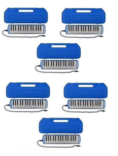 Lazer Combo of 6 Melodicas 37 Notes with Rigid Case, Hose & Mouthpiece 0