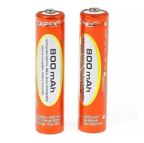 Vapex Rechargeable AAA 800 mAh Ni-MH Blister Pack of 2 0