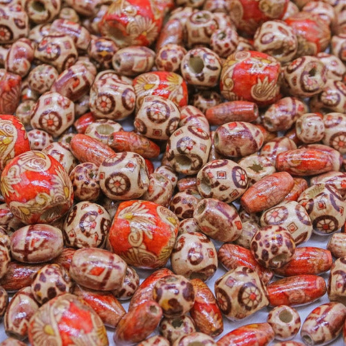 Fun-Weevz 500 Assorted Painted African Wooden Beads 0