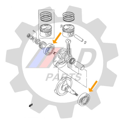 Rolamentos Virabrequim Honda Pop 100 1