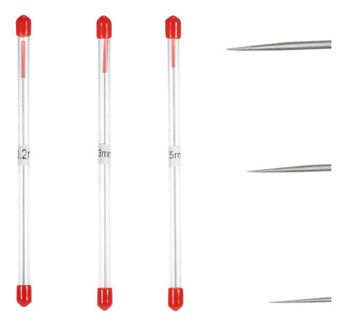 Hobbykits Set of 3 Replacement Needles for Airbrushes 0.2 0.3 0.5mm 0