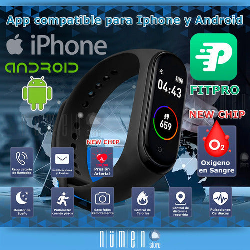 Smart Watch Smart Band M4 New with Oximeter + 2 Straps 13