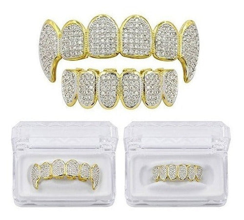 Jinao 18 Carat Gold Plated Grillz Set for Golden Teeth 1