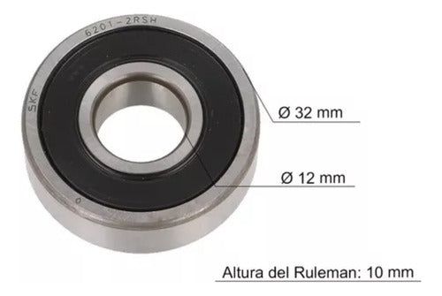 Ruleman 6201 2rsh 12x32x10mm Skf 1