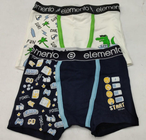 Pack of 2 Elemento 813 Boys Cotton Lycra Boxer Shorts Sizes 1 to 9 1