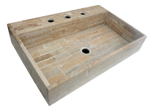 Pygmalion Artesanías Square Travertine Sink 40x40x12cm 4