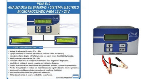 PDM Analizador Probador De Baterias Digital 12 24 Volts Pdm-e19 1