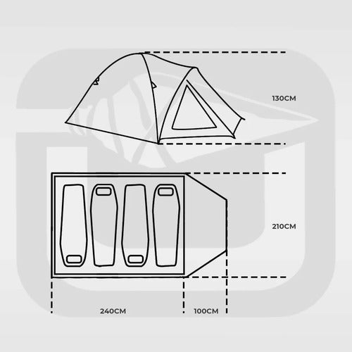 Cammpy Carpa - 4 Personas / Camping / Impermeable / Reforzada 3