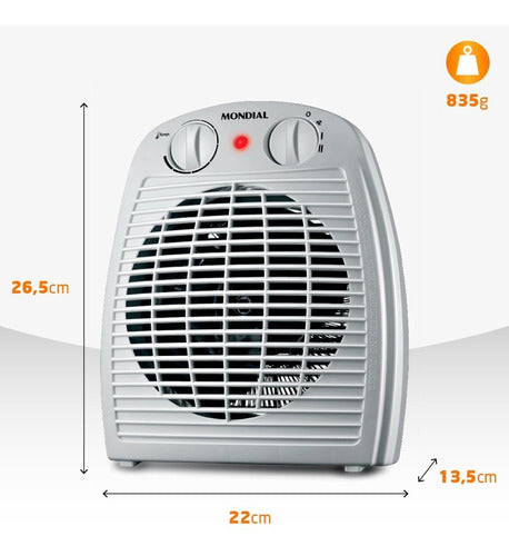 Aquecedor De Ar Portátil A-08 Cinza Mondial 110v 3