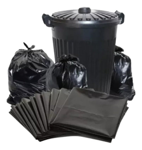 Pack of 100 Waste Bags Consorcio 80 x 110 - Black - 100 Units 0