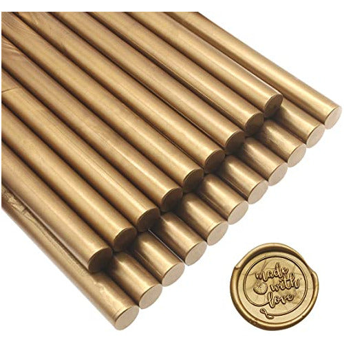 Pafowo Barras De Cera Para Sello Lacrado 20u 1x14cm Tono Oro Antig 0