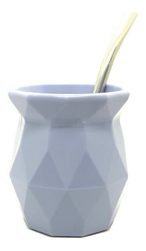 Set of 10 Faceted Terra Mate Cups with Self-Cleaning Straw 0