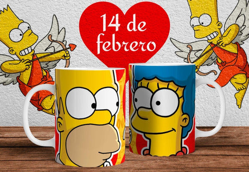 Plantillas Tazas Simpsons Valentin Enamorados #8 Sublimacion 7