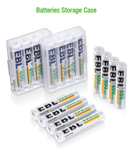 EBL - Rechargeable AAAA Batteries (1.2 V, 400 mAh, Ni-MH, Pack of 4) 6