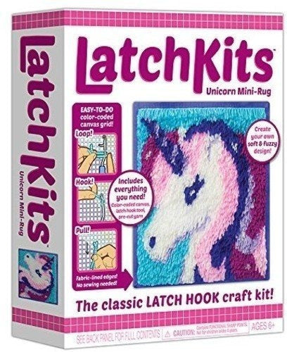 Kahootz Unicorn Mini Rug Crochet Kit - Purple and Pink Crafting Set 0