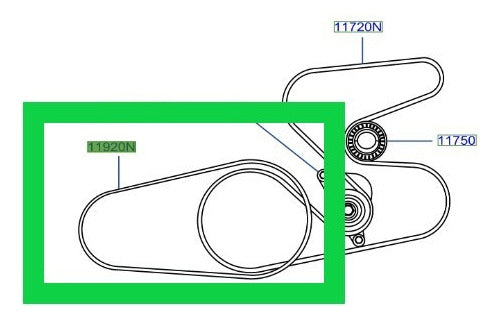 BONUM Poly-V Belt for Nissan Frontier NP300 2.3 2015-2023 1