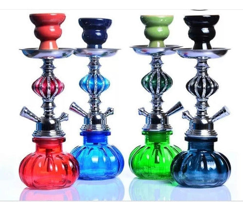 Complete Narghile Shisha Water Pipe Set - 30cm Height - Green Color - TEBHO SHOP 1