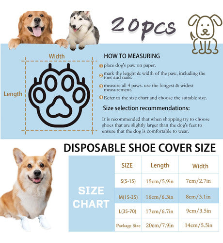 Quxddy 20 Disposable Breathable Dog Boots - Size M 1