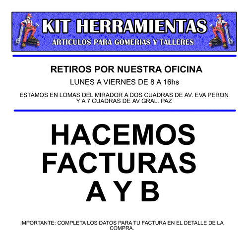 KIT HERRAMIENTAS Conector Aire Gas Rosca Macho 1/4 / Manguera 5/16 (8mm) 5