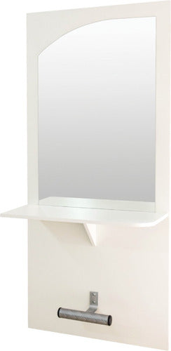 White Capri Hair Salon Vanity Set with Mirror and Footrest 0