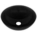 Round Pringles Black Tempered Glass Support Sink 42 cm 2