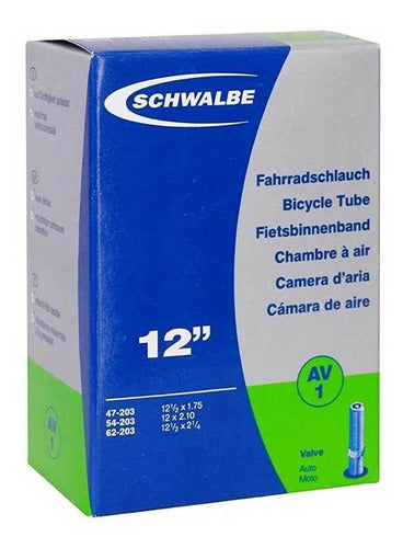Schwalbe Bicycle Tube 12x1.75-2.1 Schrader Valve AV1 0