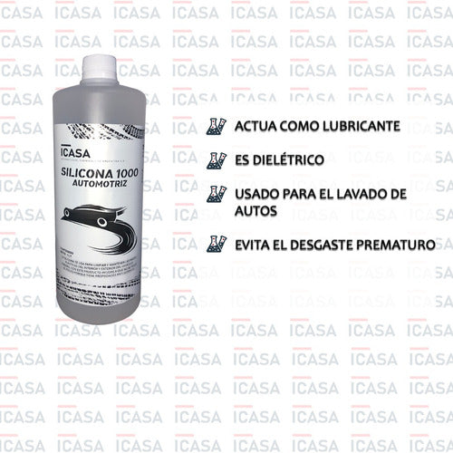 Icasa Silicona 1000 Pura 100% Automotor Limpieza 1lt 1