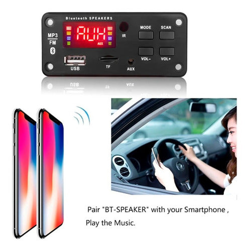 Tecno4U Modulo MP3 Bluetooth 5.0 USB FM Aux 2 * 25W + Control Remoto 3