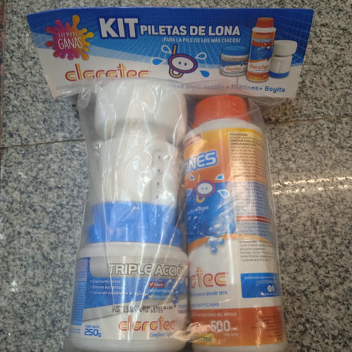 Clorotec Kit Pileta Lona Clorotec Pack 3 + Boya Cloro Pastillas 1