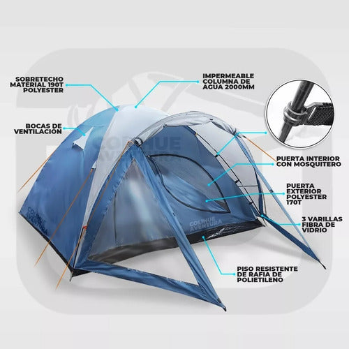 Cammpy Carpa - 4 Personas / Camping / Impermeable / Reforzada 2