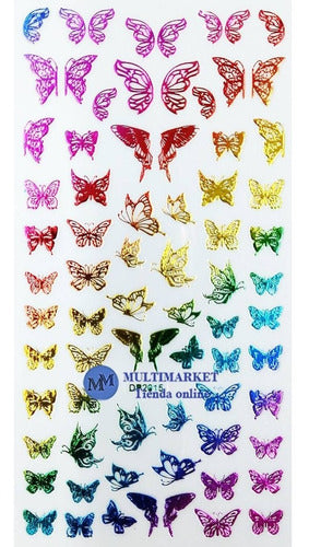 Self-Adhesive Nail Stickers - Butterflies - Nail Art 134