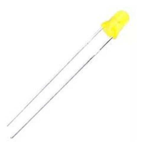 LED 3mm Yellow Diffused Pack of 100 20 Mcd 30 Degrees 0