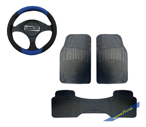Ford Focus 3-Piece Floor Mat and Steering Wheel Cover Kit by Goodyear 0