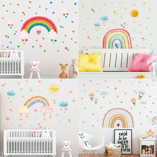 VinilosYa Rainbow Watercolor Decorative Vinyl for Kids 0