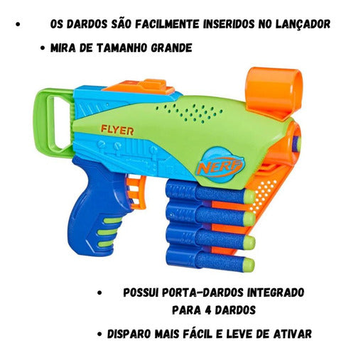 Lançador Nerf Elite Jr Flyer Com Mira E 5 Dardos 2