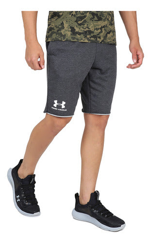 Under Armour Short Training Rival Terry for Men in Gray 0