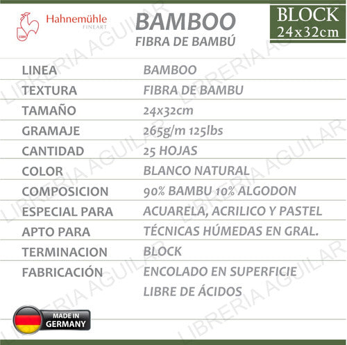 Hahnemühle Bamboo Acuarela Block 24x32 1