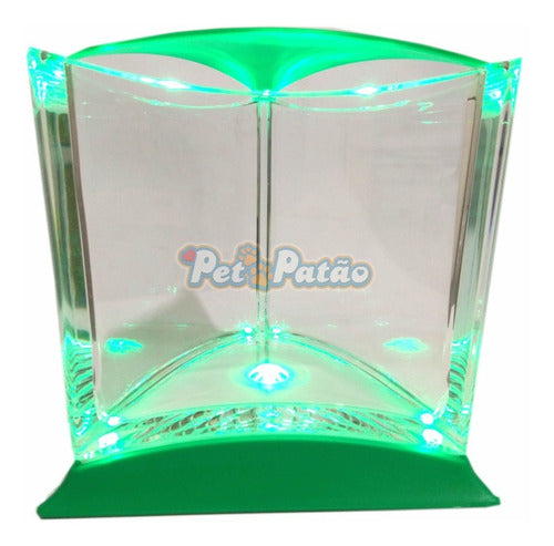 Beteira Led Ista Betta Fish Tank I-120 15x13 Verde Acrilico 1