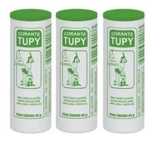 3 Corante Tupy, Tinta Tintura Tingir Roupa Verde 0