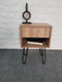 Modern Bedside Table with Drawer. Melamine and Hairpin Legs 7