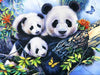 Bimkole 5D Diamond Painting Kit Cute Panda Family 30x40 Cm 0