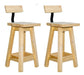 Set of 2 High Stools with Backrest, 60cm Tall, Iron Frame 0