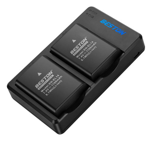 Beston 2pack Baterías Y Cargador Usb Rápido Para Nikon D3100 0