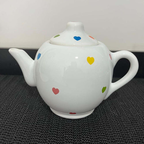 Conjunto Para Cafe Da Manha Em Ceramica Poa Coração 10 Peças 2