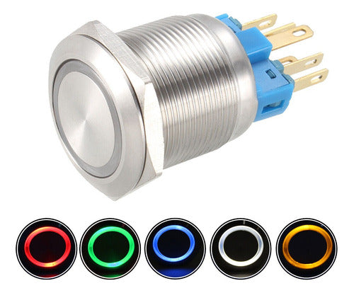 Metallic Flush Push Button 16mm LED 12-24V 40