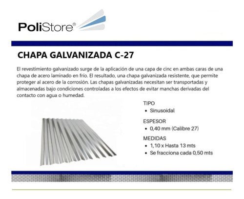 Galvanized Ribbed Sheet C27 x 2 Meters Quality 3
