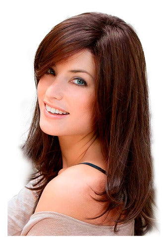 Italian Hair Long Wavy Human Hair Wig Chestnut 55cm 0